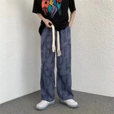 Riolio Corduroy Wide Pants Men Fashion Letters Baggy Straight Trousers Oversized Casual Bottoms Ins Vintage Male Y2K Clothes Streetwear