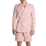 Riolio  Men's Large-sized Business Suit Set for Summer Linen Wedding Groom Slim-fit Suit Jacket Pants Wedding Outfit