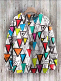 Riolio Vintage Geometry Art Print Casual Knit Pullover Sweater Women For Men Sweater