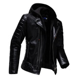 Riolio Winter New Standing Collar Leather Jacket Men's Business High-grade Leather Jacket Young and Large Size Motorcycle Jacket