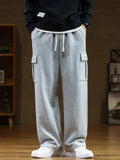 Riolio Autumn Big Pocket Men's Cargo Casual Pants Cotton Drawstring Baggy Straight Sweatpants Fashion Streetwear Hip Hop Male Trousers