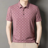 Riolio  Short-sleeved Lapel T-shirt for Middle Aged and Elderly Summer Thin Casual Men's Loose Half Sleeved Polo Shirt Large Size