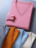 Riolio  Men Cashmere Sweater Autumn Winter Soft Warm Jersey Jumper  Pull Homme Hiver Pullover V-Neck Knitted Sweaters