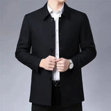 Riolio Casual Business Lapel Windbreak Jackets Men Coats New Brand Top Quality Spring Men's Trench Coat Solid Color Mid-length Jacket