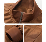 Riolio Men's Autumn New Jacket Stand Collar Trendy Versatile Casual Jacket Waterproof and Windproof Outdoor Casual Men's Clothing
