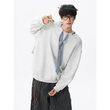 Riolio  hoodie Men Solid Color Round Neck Sweatshirt Long Sleeve Pullover Soft Comfortable Crewneck Sweatshirt For Autumn Casual Wear