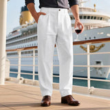 Riolio New American Style Business Men Suit Pants Light Luxury Leisure Linen Straight Pants Urban Fashion High Quality Loose Trousers