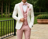 Riolio  3 Pieces Elegant Blazer Vest Pant Wedding Tuxedo for Groom Yellow Slim Fit Formal Men Suits Set for Prom Party Ceremony