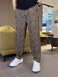 Riolio  New Men Summer Thin Jacquard Trendy and Fashionable Straight-leg Pants
