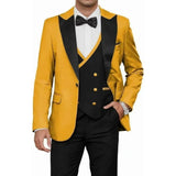 Riolio  Royal blue Suits for Men Slim Fit Groom Wedding Suits Tuxedo Best Man Blazer Vest Pant 3 Pieces Fashion Marriage