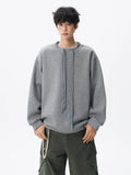 Riolio  hoodie Men Solid Color Round Neck Sweatshirt Long Sleeve Pullover Soft Comfortable Crewneck Sweatshirt For Autumn Casual Wear