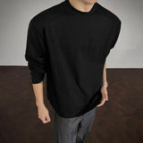 Riolio  Mens T-Shirt Deconstructed Plain Casual T-Shirt Streetwear Fashion Daily Versatile Outdoor Trend Long-Sleeved Top Men'S Clothing
