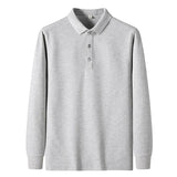 Riolio  Long Sleeve Polo Shirt Men's Business Casual Striped Loose Fit Anti-Wrinkle Fly Smooth Spring Autumn Fashion