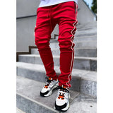 Riolio Spring And Autumn Cargo Pants Men's Fashion Brand Elastic Multi-bag Reflective Straight Leg Sports Fitness Casual Pants