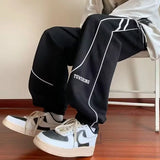 Riolio  Thickened Fleece Design with Gathered Hem Men's Fall/Winter Oversized Youth Casual Sports Leggings Trendy