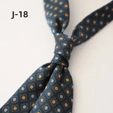 Riolio  New Arrival 8CM Navy Striped Neck Ties For Men Adult Luxury Vintage White Floral Block Neckties Wedding Casual Shirt Cravat