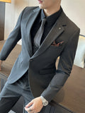 Riolio  Handsome Slim Fit Men's Tuxedo 2 Pieces Jacket Pants Wedding Groom Sets One Button Formal Business Suit Set Office Wear In Stock