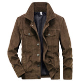 Riolio Wellsome Men's Streetwear Motorcycle Corduroy Coats Winter Bomber Jackets Men's Windbreaker Multi-pocket Cotton Cargo Parkas