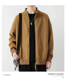 Riolio  New Japanese Popular Men Cardigan Jacket Luxury Trendy Turtleneck Knitted Zip-up Long Sleeve Sweater Coat Premium Knitwear M-3XL