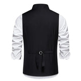 Riolio  New Men's Suit Vests Fashion Smart Casual Formal Dress Vest For Wedding Waistcoats Men Solid Color Sleeveless Party Vest Man