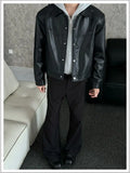 Riolio American Street High-end Coat Trendy Leather Jacket Korean Elegant 2025 Spring Men's New PU Lapel Slim Loose Jacket Aesthetic