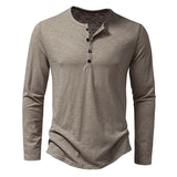 Riolio  Spring Autumn Men Classic Casual Soild Color Shirt Men Fashion Tops Tees Men Slim Fit Long Sleeve Tshirt Tee Shirt