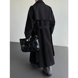Riolio  New Loose Trench men Long coat Autumn fashion Double-breasted Caslua trench Unique cuff design Korean street windbreaker