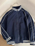 Riolio  Fashion Varsity Jacket Men Stand Collar Baseball Uniform Jacket Spring Autumn Windbreaker for Men Unisex Vintage Jacket 90s