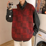 Riolio  new vest knitted sweater for autumn and winter outerwear trend V-neck loose sleeveless sweater