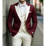 Riolio  Slim Fit 3 Pieces Blazer with Vest Pant Set Suits for Men Wedding Suits for Groom Guest Formal Classic Business Party Outfit