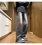 Riolio Autumn jeans men New Fashion Side Zipper Casual Jean Pants Men High Street Loose Straight Pant Mens Vintage All-match Trousers