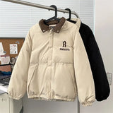 Riolio  Autumn and Winter American Street Trendy Men and Women Personalized Thick Jacket Couple Loose Retro Stand up Collar Harajuku Top