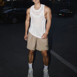 Riolio  Mens Vest Hollow Jogging Casual Thin Tank Top Breathable Daily Sports Fitness Gym Sleeveless T-Shirt Men'S Clothing New