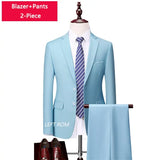 Riolio  M-6XL ( Jacket + Vest + Pants ) Boutique Pure Color Mens Business Formal Suit 3Piece Set and Two-piece Set Groom Wedding Dress