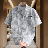 Riolio  Summer New Tie-dye Short-sleeved Shirt for Men's Fashionable Casual Printed Fashion Top