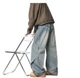 Riolio  JEANS MEN 2025 New Jeans Patchwork Baggy Loose Streetwear Trousers Hip Hop Floor Length Pants Trendy Youth Fashion Casual Denim