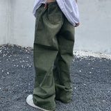 Riolio Green Jeans Baggy Distressed Vintage Denim Trousers Male Wide Leg Pants Men Streetwear Retro Oversize Casual Hip Hop