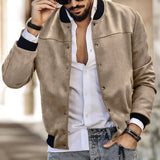 Riolio  Autumn/Winter Suede Men's Button Cardigan Jacket Casual American