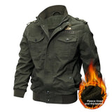 Riolio Men's Tactical Pilot Jaet WS  Military Fan Special Forces Officer Coat Cotton Denim Zipper Closure Long Sve