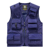 Riolio Outdoor Casual Fishing Vest Photography Spring and Autumn Men's Vest Multi-Pocket Tooling Quick-Drying Vest Cotton Workwear