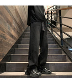 Riolio  New Straight Jeans men Elastic waist Spring New Vintage Casual Baggy Jeans Korean Youth Trousers Classic Wide Leg Denim Pants