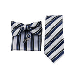 Riolio  Business Men Tie Set With Bowtie Pocket Square Cufflinks Necktie Suit Set Paisley Dot Floral Style New Fashion Classic Bow Tie