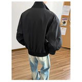 Riolio  American Jacket Men's Autumn Workwear Short Stand Collar Jacket Outdoor Waterproof Coats