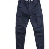 Riolio  New Men's Wear Resistant Work Trousers Casual Straight Leg Pants Multi ket Leisure Work Long Trousers Korean Sle