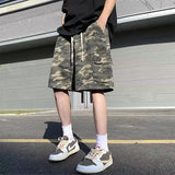 Riolio Camouflage Cargo Shorts Men Vintage Multi-pockets Baggy Streetwear Joggers Handsome All-match Fashion Personality