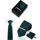 Riolio  Tie For Men Tie Clips Set Necktie Man Wedding Blouses Dress Cufflinks Gift Box Pocket Square Clip Business Skinny Gravetas