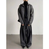 Riolio  Men's High-Waisted Wide-Leg Trousers with Pleated Detail Casual Pants