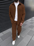 Riolio Spring and autumn 2025 new European and American men's corduroy long-sleeve jacket, fashion, casual and high-quality trousers