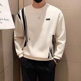 Riolio  Spring Autumn Round Neck Striped Contrast Color Men's Clothing Long Sleeve Pullover Hoodies Casual England Style Boyfriend Tops