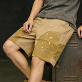 Riolio  Fashion Men Spliced Color Blocking Cargo Pants Summer Lightweight Comfortable Breathable Jeans Male Loose Straight Leg Shorts